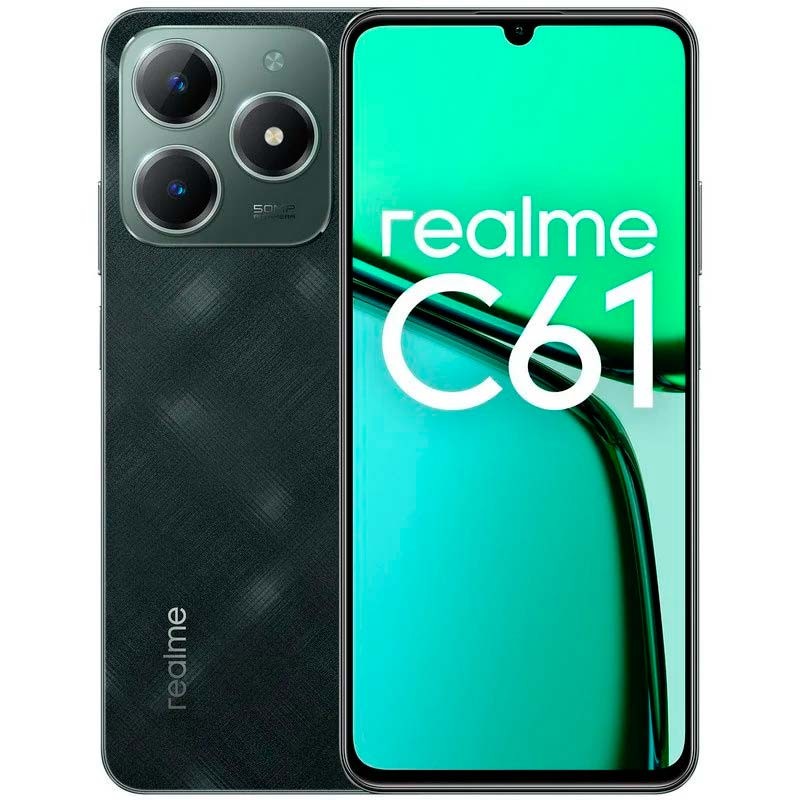 C61 8GB RAM 128GB スマートフォン Realme C61 (6/256GB, Dark Green, Dual Sim, Special Import)